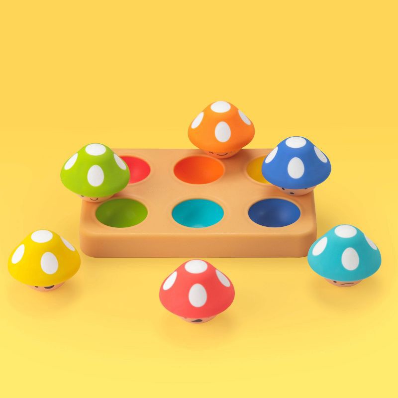 slide 4 of 4, Sassy Toys Moody Matching Mushrooms Stacking Toy, 1 ct