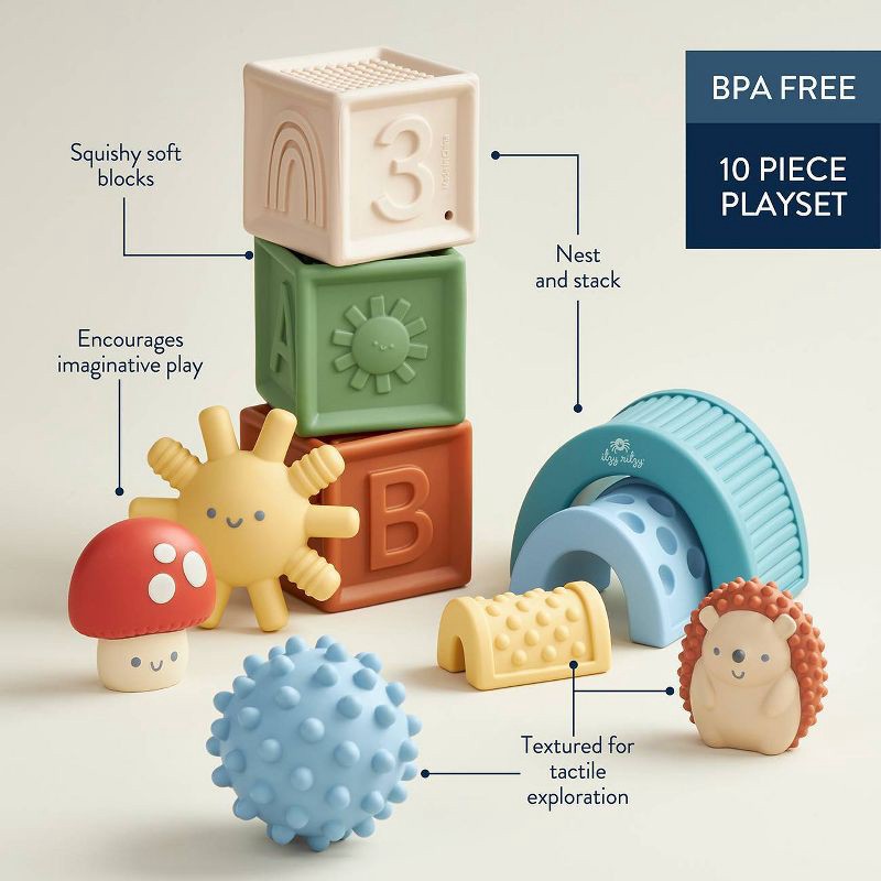 slide 4 of 6, Itzy Ritzy Blocks Stacking Toy - 10pc, 10 ct