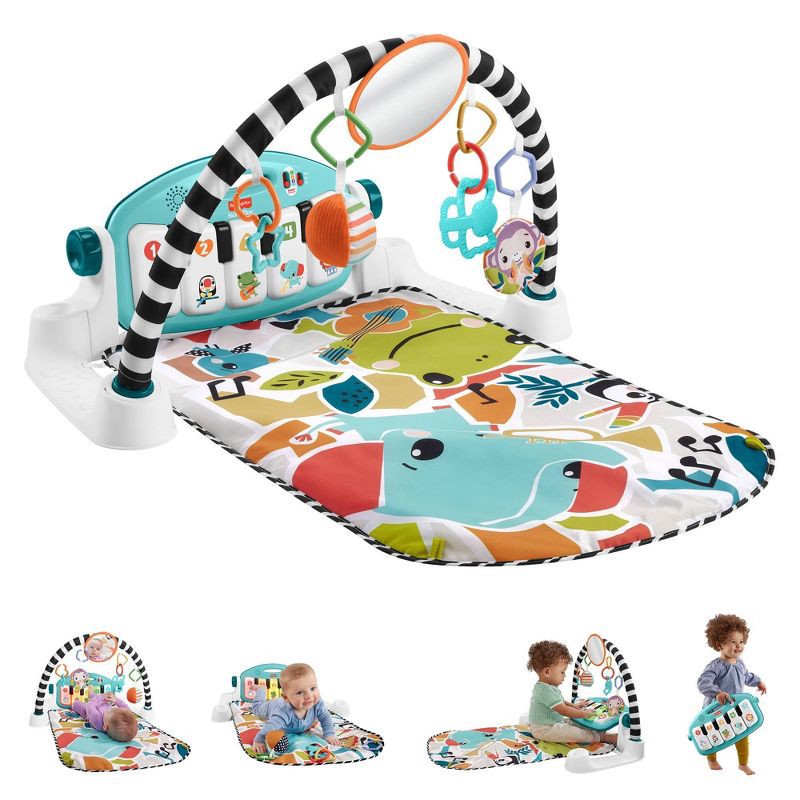 slide 1 of 8, Fisher-Price Glow & Grow Kick and Play Gym - Blue, 1 ct