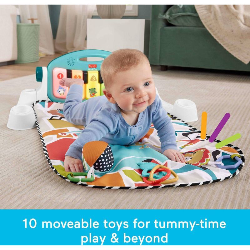 slide 4 of 6, Fisher-Price Glow & Grow Kick and Play Gym - Blue, 1 ct