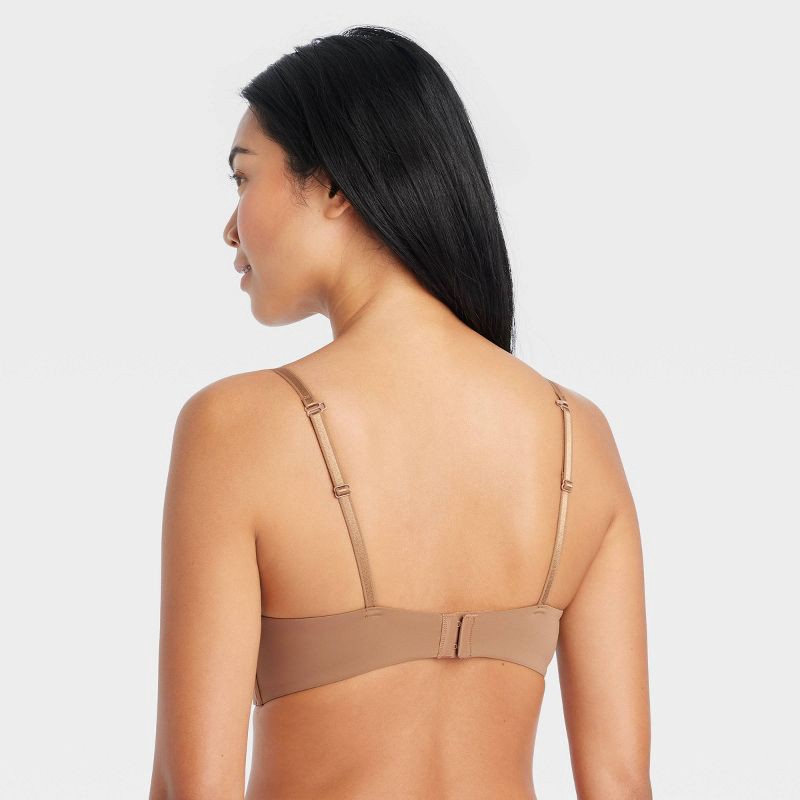 slide 2 of 5, Women's Lightly Lined Wirefree Bra - Auden™ Brown 36C: Medium Support, Adjustable Straps, Molded Cups, 1 ct