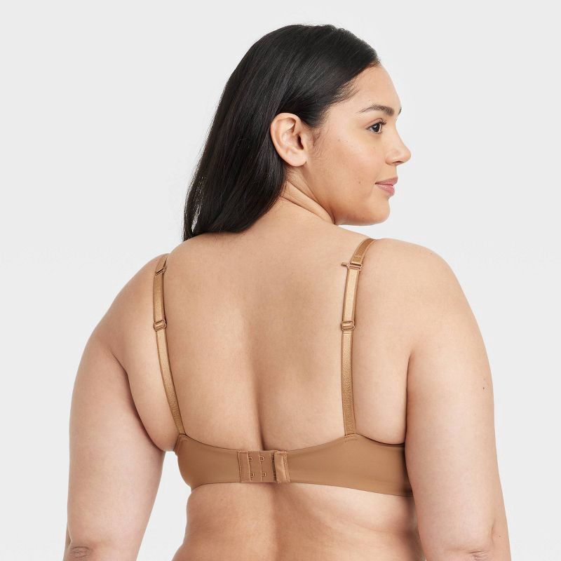 slide 5 of 5, Women's Lightly Lined Wirefree Bra - Auden™ Brown 36DD: Medium Support, Adjustable Straps, 1 ct