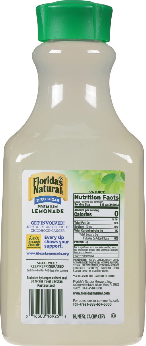 slide 4 of 9, Florida's Natural Zero Sugar Premium Lemonade 59 fl oz, 59 fl oz