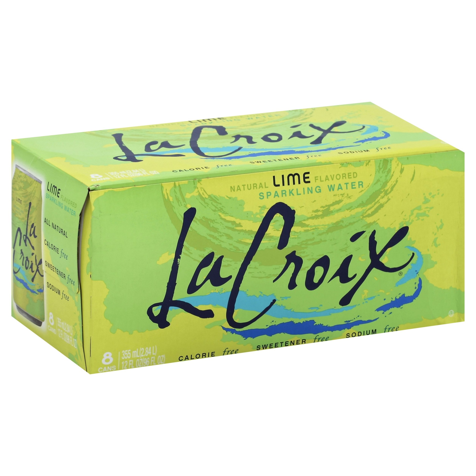 slide 1 of 10, La Croix Lacroix Lime, 8 ct; 12 oz
