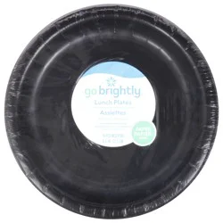 Go Brightly 8.5 inch Jet Black Lunch Plates - 16 ea