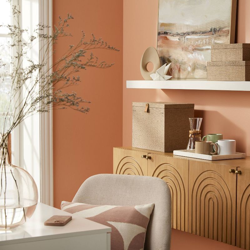 slide 2 of 5, Woven File Box Taupe - Threshold™: Office Desk Organizer, Supplies Holder, , 11.5" H x 14" D x 9" W, 1 ct