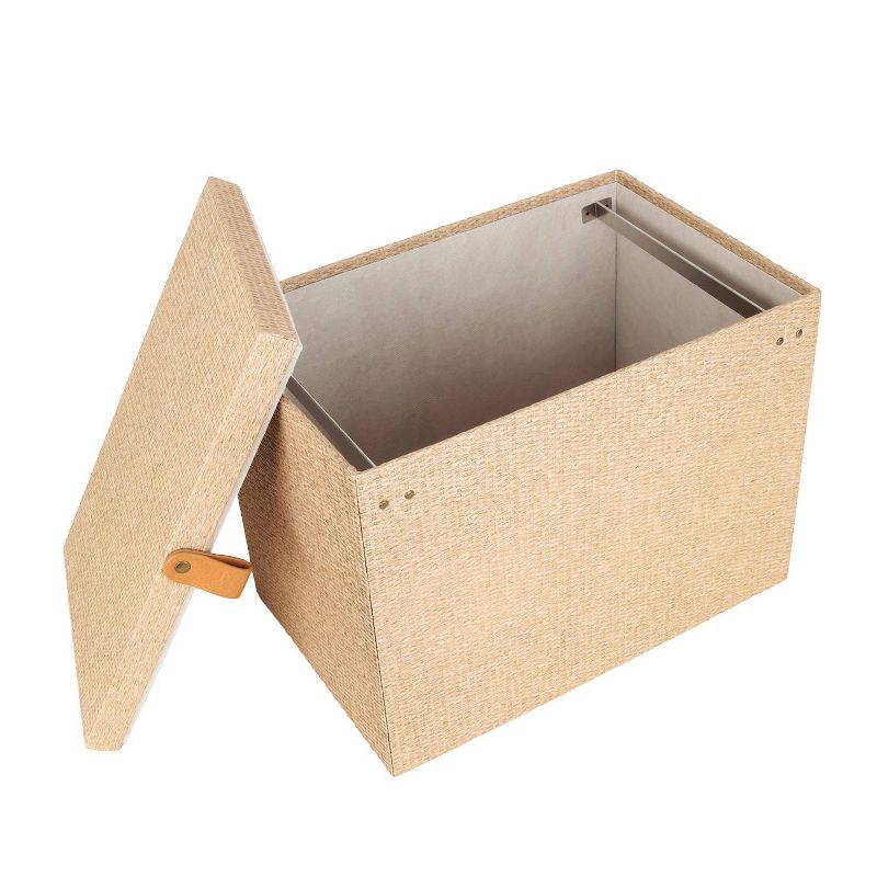 slide 4 of 5, Woven File Box Taupe - Threshold™: Office Desk Organizer, Supplies Holder, , 11.5" H x 14" D x 9" W, 1 ct