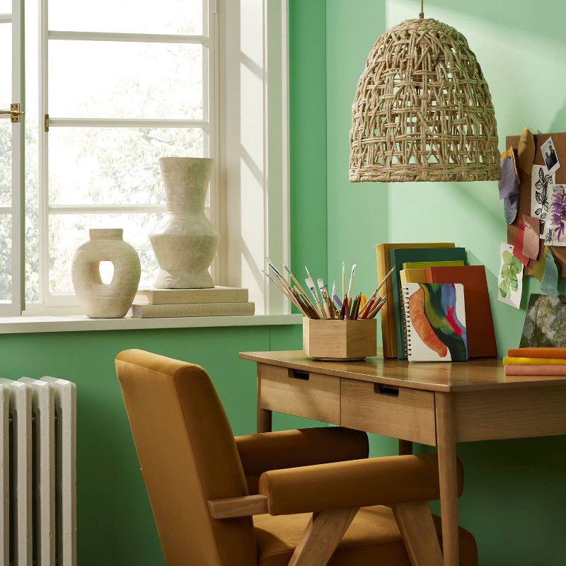 slide 2 of 3, Wooden Spinning Pencil Caddy Naturals - Threshold™: Desk Organizer & Pen Holder, Rubberwood,, 1 ct