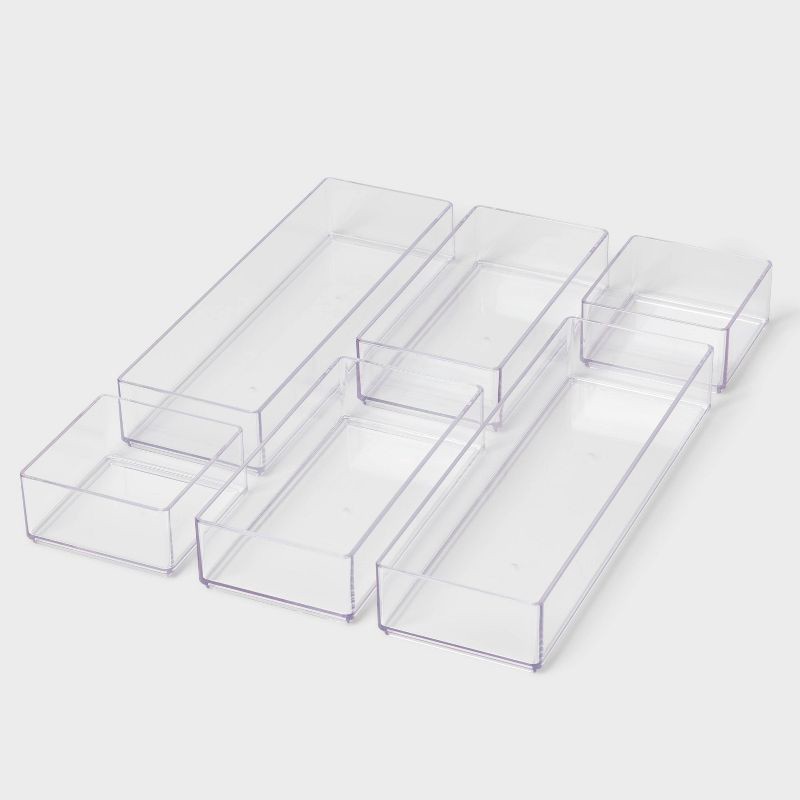 slide 3 of 3, Acrylic Desk Drawer Organizer Clear - Brightroom™: Office & Stationery Holder, 20% Recycled Plastic, 12"x8"x4", 1 ct