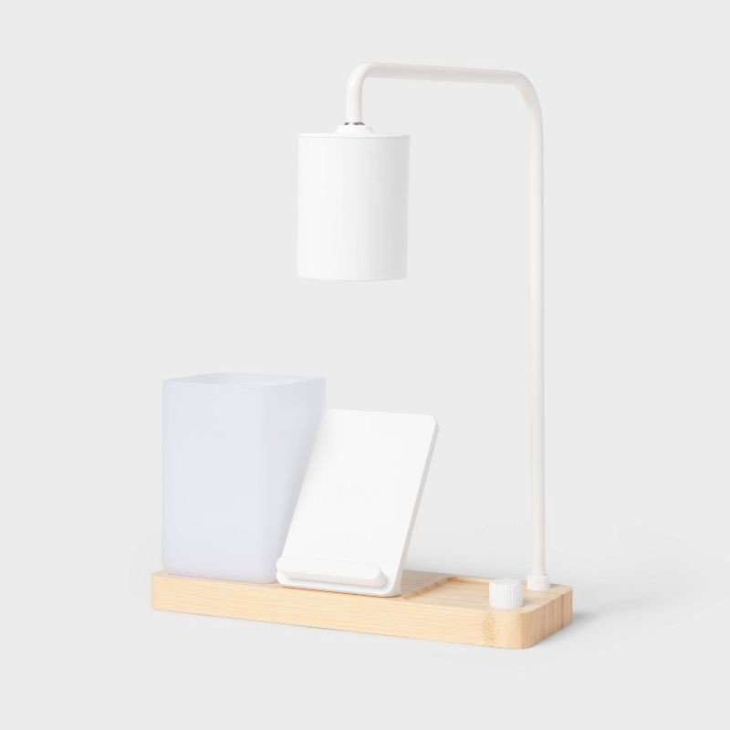 slide 2 of 4, Desk Lamp with Wireless Charging and Storage (Includes LED Light Bulb) - Brightroom™: Table Lamp, Desk Organizer, USB Port, 1 ct