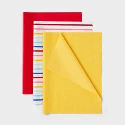 20ct Tissue Paper Red/Yellow/Multi Stripe Print - Spritz™