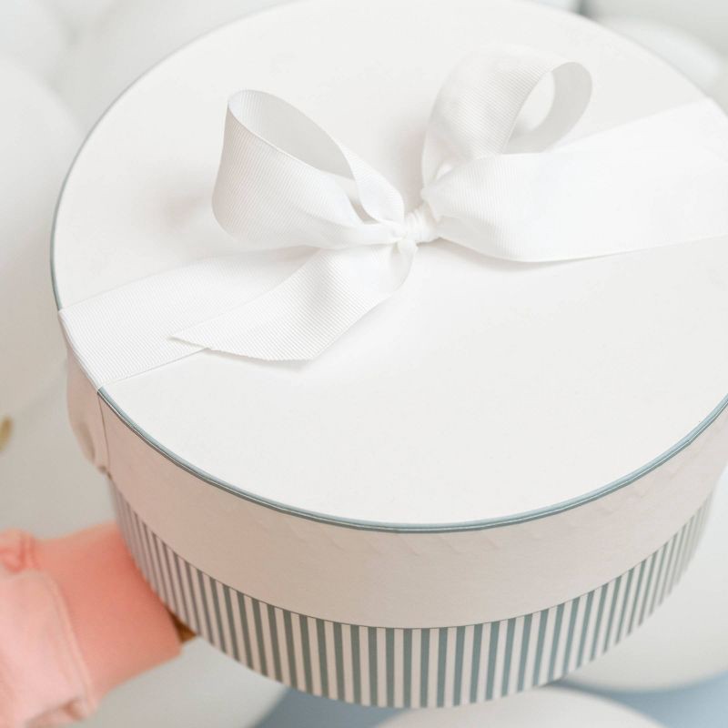 slide 3 of 4, Sugar Paper + Target Blue/White Striped Large Gift Box - Sugar Paper™, 1 ct