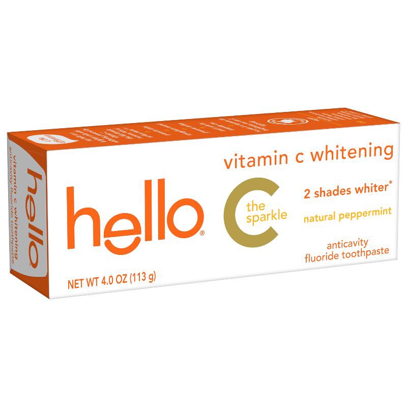 slide 13 of 17, hello Vitamin C Teeth Whitening Toothpaste with Fluoride - Natural Peppermint - 4oz, 4 oz