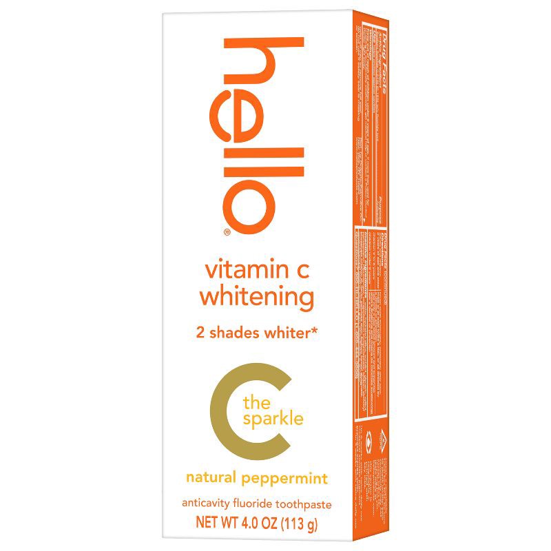 slide 15 of 17, hello Vitamin C Teeth Whitening Toothpaste with Fluoride - Natural Peppermint - 4oz, 4 oz
