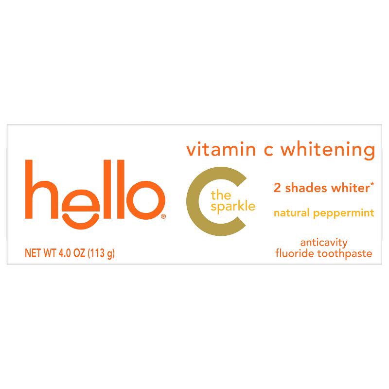 slide 11 of 17, hello Vitamin C Teeth Whitening Toothpaste with Fluoride - Natural Peppermint - 4oz, 4 oz