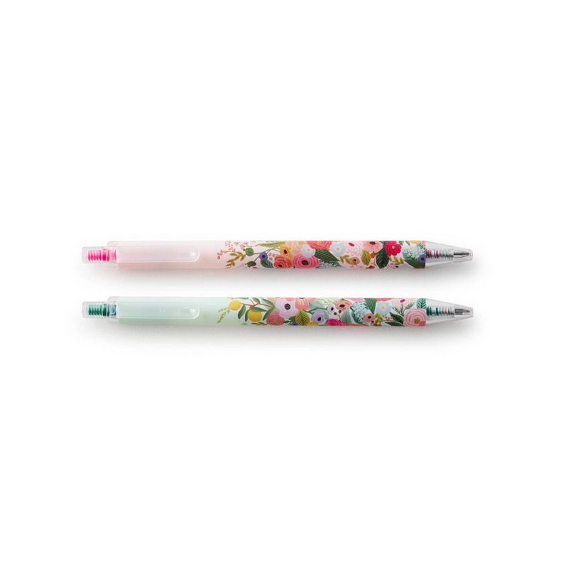 slide 2 of 5, Rifle Paper Co. 2ct Garden Party Gel Pen Set: 0.5mm Retractable Pens, Green & Pink Ink, Office Supplies, 2 ct