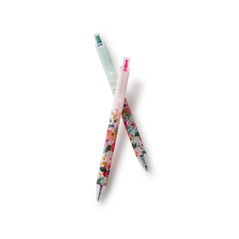 slide 5 of 5, Rifle Paper Co. 2ct Garden Party Gel Pen Set: 0.5mm Retractable Pens, Green & Pink Ink, Office Supplies, 2 ct