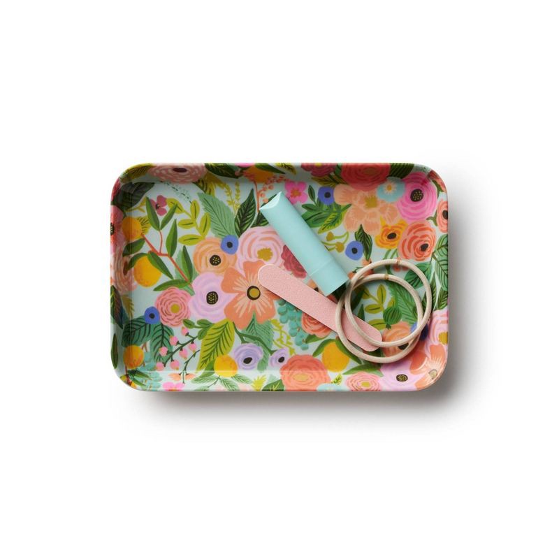 slide 3 of 3, Rifle Paper Co. Garden Party Trinket Tray: Multicolored Decorative Tray, Melamine and Resin, 5.7" x 8.3" x 0.75", 1 ct