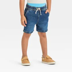 Toddler Boys' Pull-On Denim Above Knee Shorts - Cat & Jack™ Dark Wash 4T