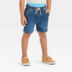Toddler Boys' Pull-On Denim Above Knee Shorts - Cat & Jack™ Dark Wash 4T