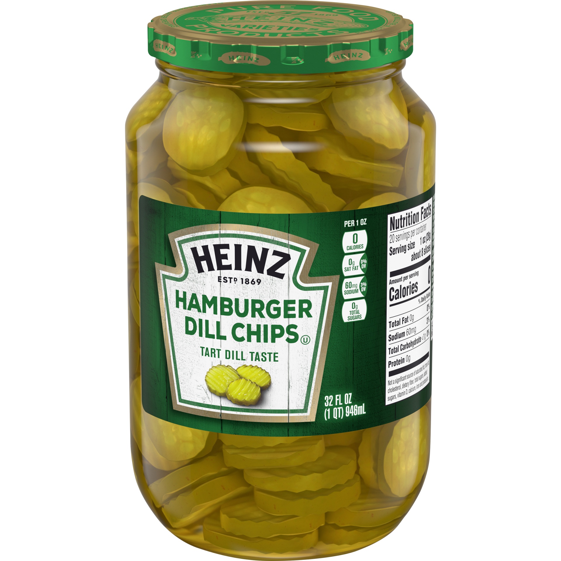 slide 4 of 6, Heinz Hamburger Dill Pickle Chips, 32 fl oz