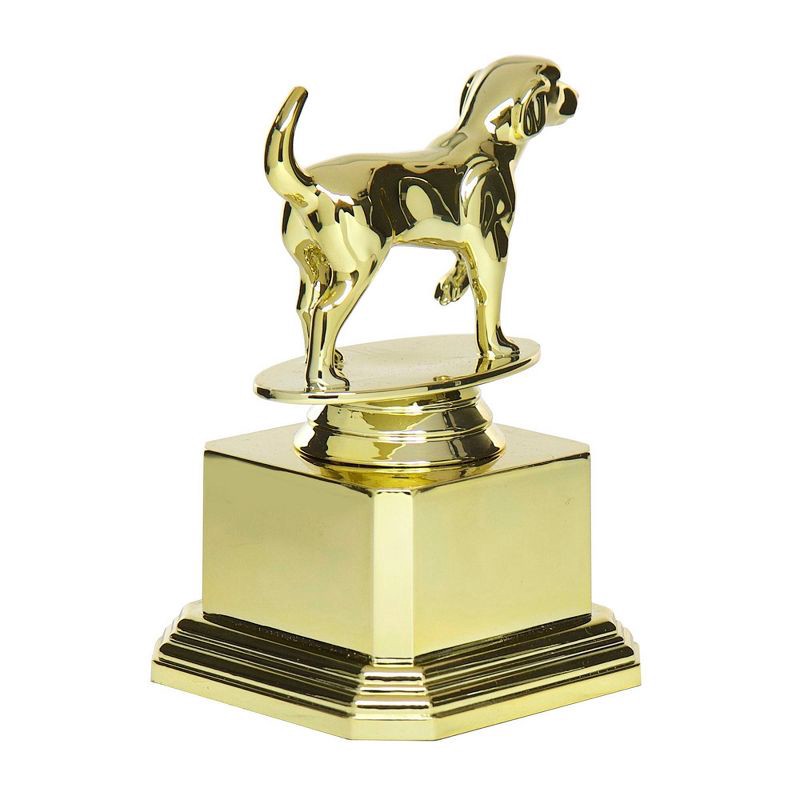 slide 3 of 3, Original Spec Top Dog Trophy: Gold Dog Show Award, Indoor Decorative Object, Animal Figurine, Paper Riot Co., 1 ct