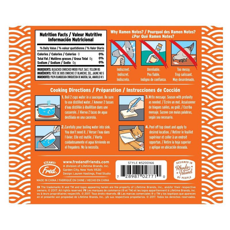 slide 3 of 5, Ramen Blank Notes: Fred & Friends Sticky Notes, Cute Office Supplies, 150 Sheets, 3x3.5 Inches, Uncoated Paper Basics, 1 ct