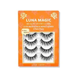 LUNA MAGIC Love Amor Lashes - 4pc: Synthetic Hair, Volume, Includes Adhesive