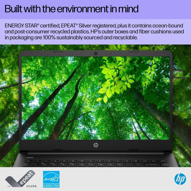 slide 14 of 14, HP Inc. HP 14" Touchscreen Laptop - Intel Celeron - 4GB RAM - 64GB eMMC Storage - Windows 11 - Black (14-dq0706tg), 1 ct