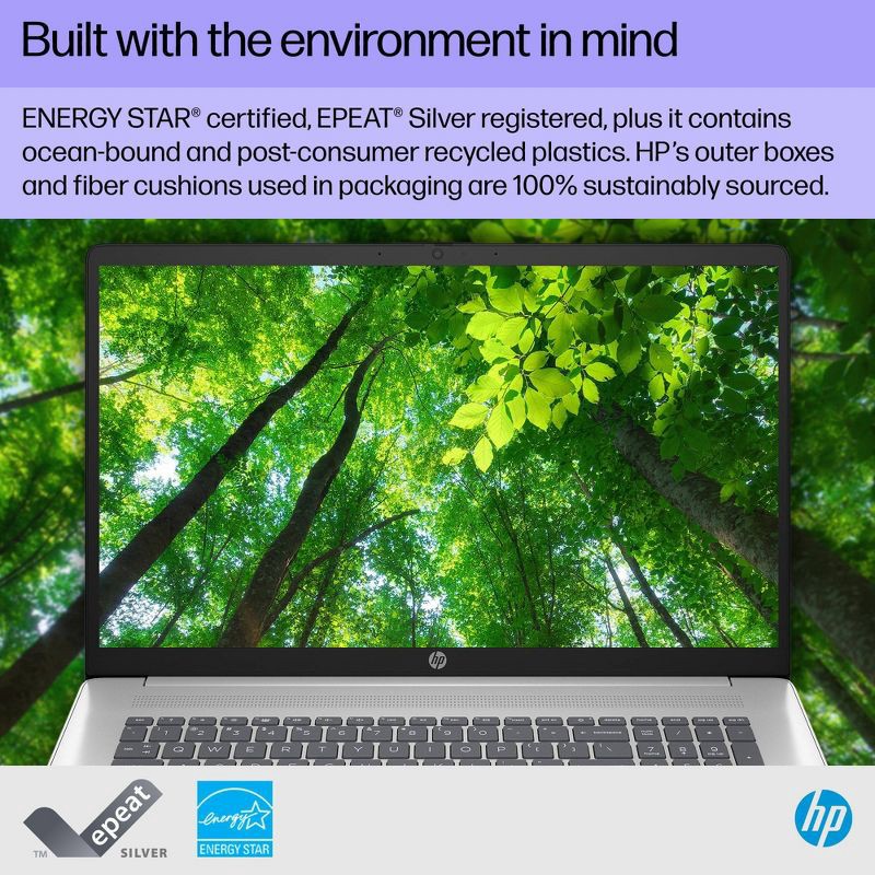 slide 6 of 15, HP Inc. HP 17.3" HD+ Touchscreen Laptop - Intel Pentium - 4GB RAM - 128GB SSD Storage - Silver (17-cn0001tg), 1 ct