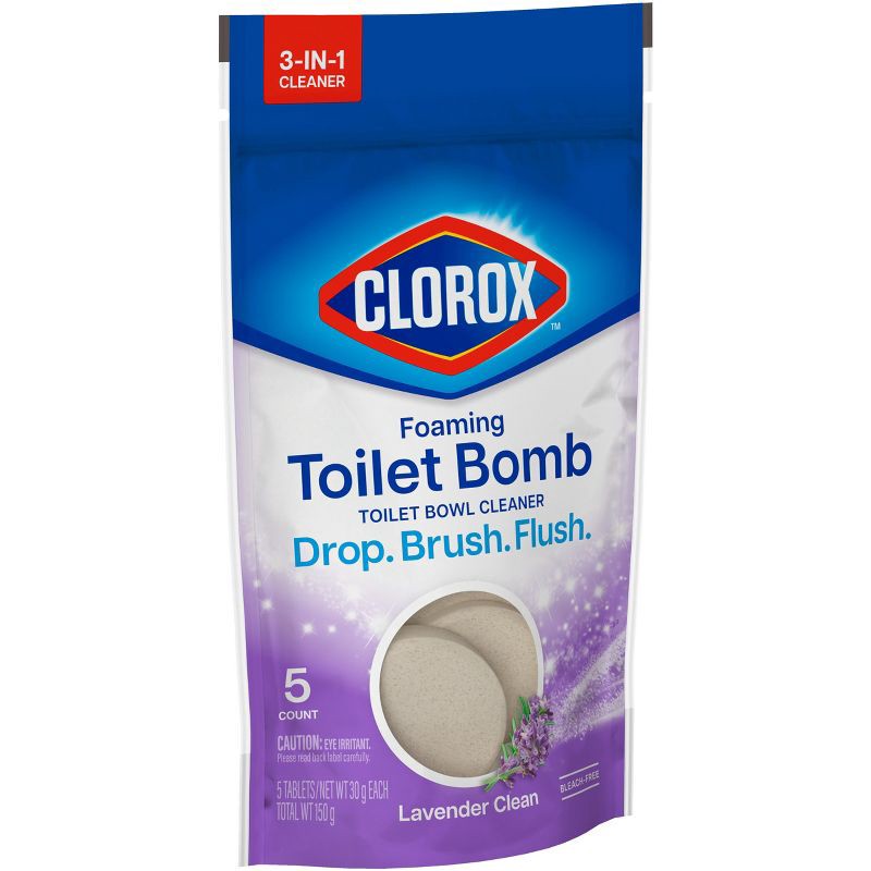 slide 8 of 13, Clorox Lavender Clean Foaming Toilet Bomb Toilet Bowl Cleaner - 5ct, 5 ct