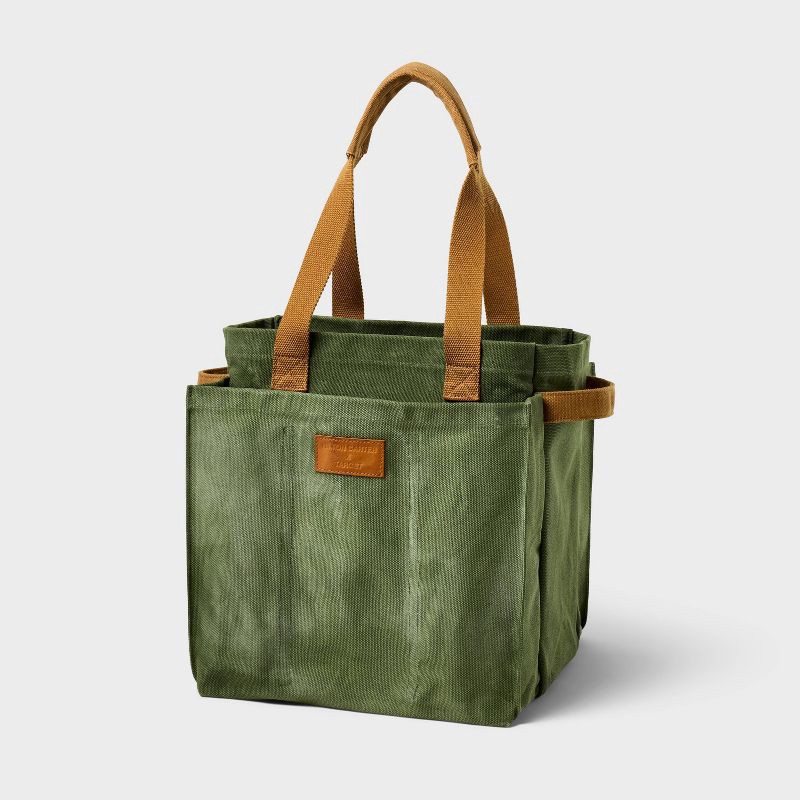 slide 1 of 3, Hilton Carter for Target 20 oz. Boxy Waxed Canvas Garden Tote Green, 20 oz