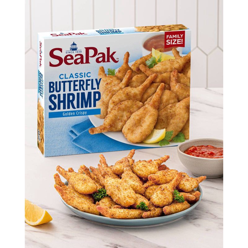 slide 5 of 7, Sea Pak Butterfly Shrimp with Crispy Breading - Frozen - 18oz, 18 oz