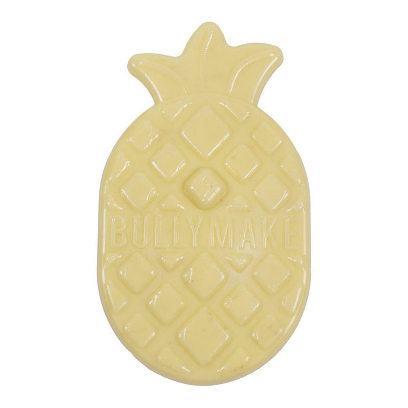 slide 3 of 5, Bullymake Yellow Pineapple with Bacon Flavor Tough Chew Dog Toy, 1 ct