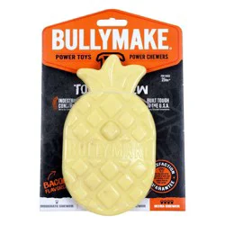 Bullymake Yellow Pineapple with Bacon Flavor Tough Chew Dog Toy: Vinyl Material, 0.68 lbs