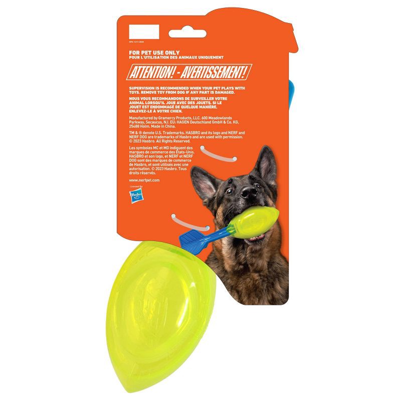 slide 2 of 7, NERF 12" TPR Squeak Vortex Interactive Dog Toy - Green/Blue, 1 ct
