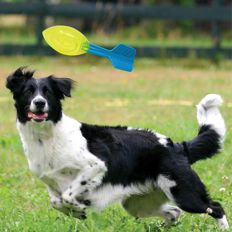 slide 7 of 7, NERF 12" TPR Squeak Vortex Interactive Dog Toy - Green/Blue, 1 ct