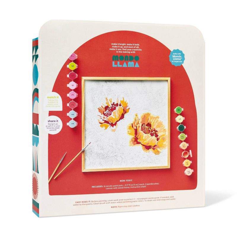 slide 3 of 4, Flowering Cacti Paint by Number Painting Kit - Mondo Llama™: Adult Craft Activity, Canvas & Acrylic Paints, 1 ct