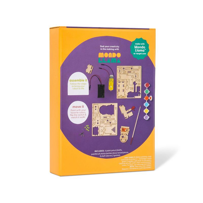 slide 3 of 5, Create-Your-Own Wood Walking Robot Kit - Mondo Llama™, 1 ct