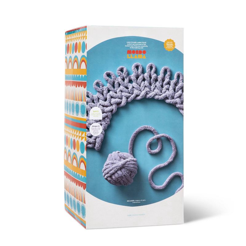 slide 3 of 4, Large Knit Blanket Craft Kit Gray - Mondo Llama™, 1 ct