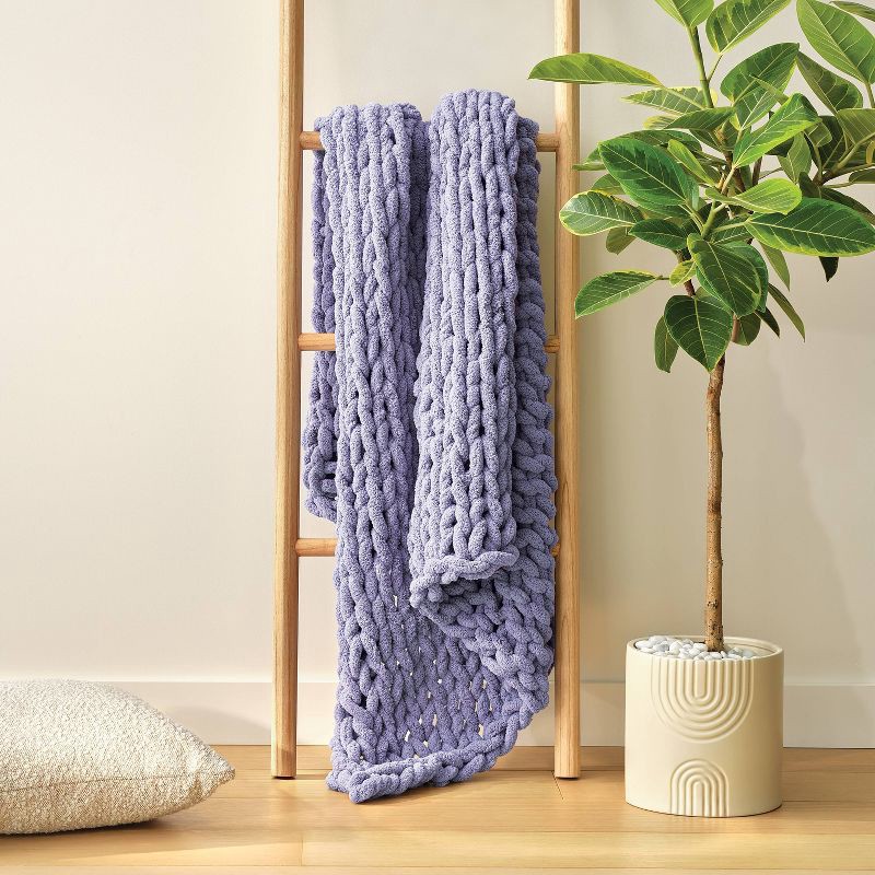 slide 4 of 4, Large Knit Blanket Craft Kit Gray - Mondo Llama™, 1 ct