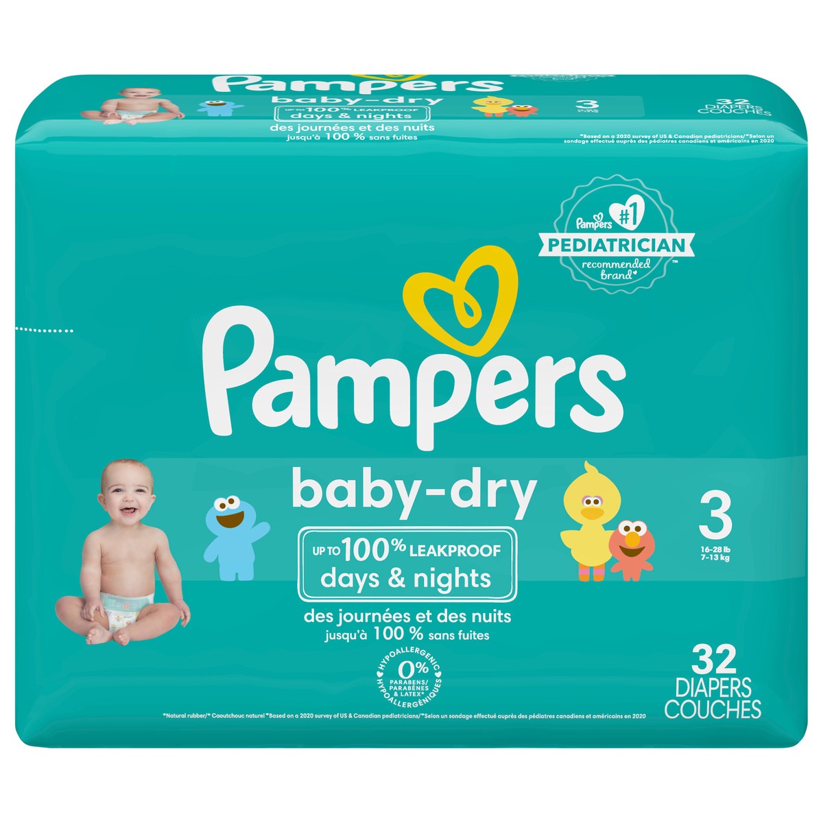 slide 1 of 4, Pampers Baby Dry Diapers Size 3 32 Count, 32 ct