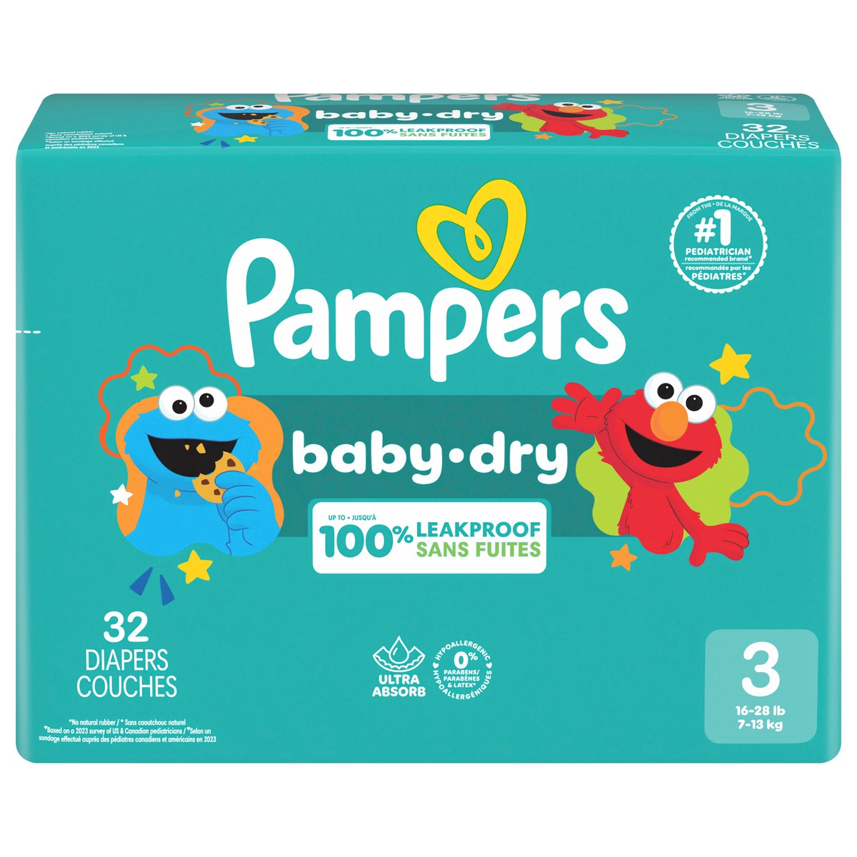 slide 1 of 4, Pampers Baby Dry Diapers Size 3 32 Count, 32 ct