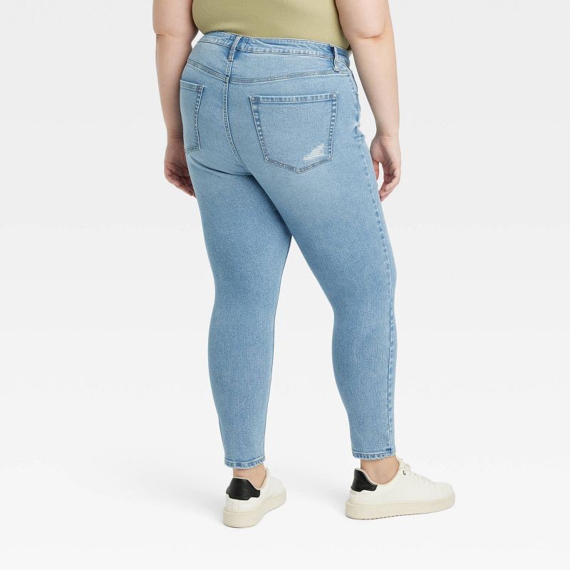 slide 2 of 3, Women's High-Rise Skinny Jeans - Ava & Viv™ Light Wash 22: Stretch Denim, Plus Size, 1 ct