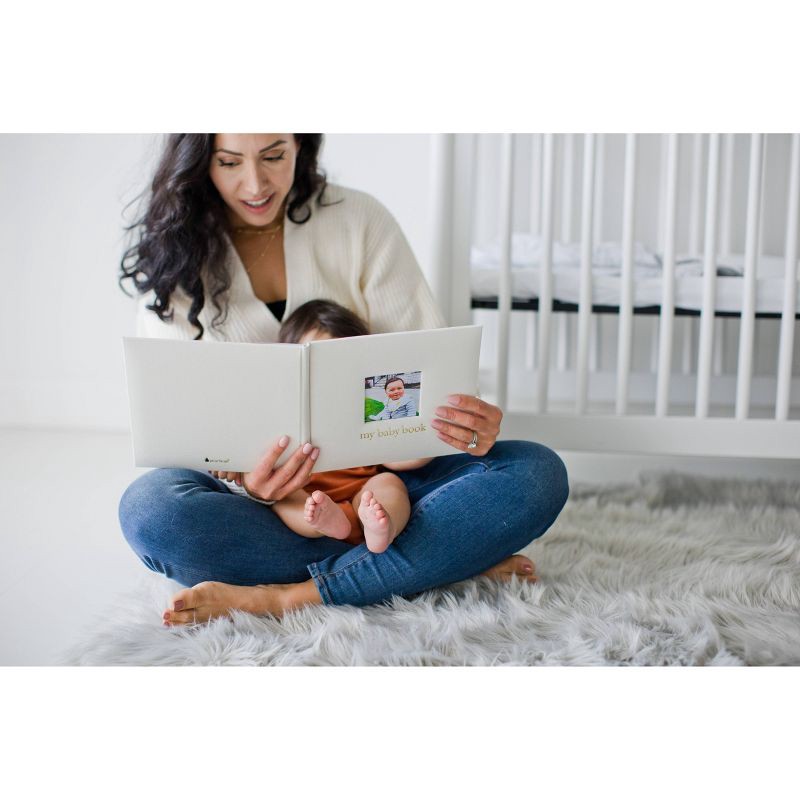 slide 4 of 9, Pearhead Linen Babybook, 1 ct