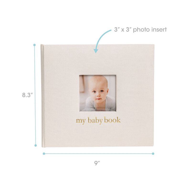 slide 9 of 9, Pearhead Linen Babybook, 1 ct