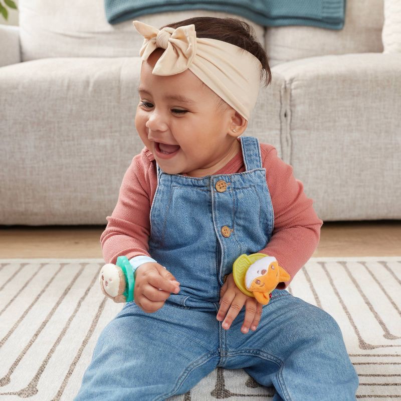 slide 4 of 6, Infantino Wrist Rattles - Fox and Deer, 1 ct