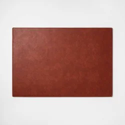 Faux Leather Desk Mat Brown - Threshold™: Desk Pad Protector, Polyurethane, 18"x26"