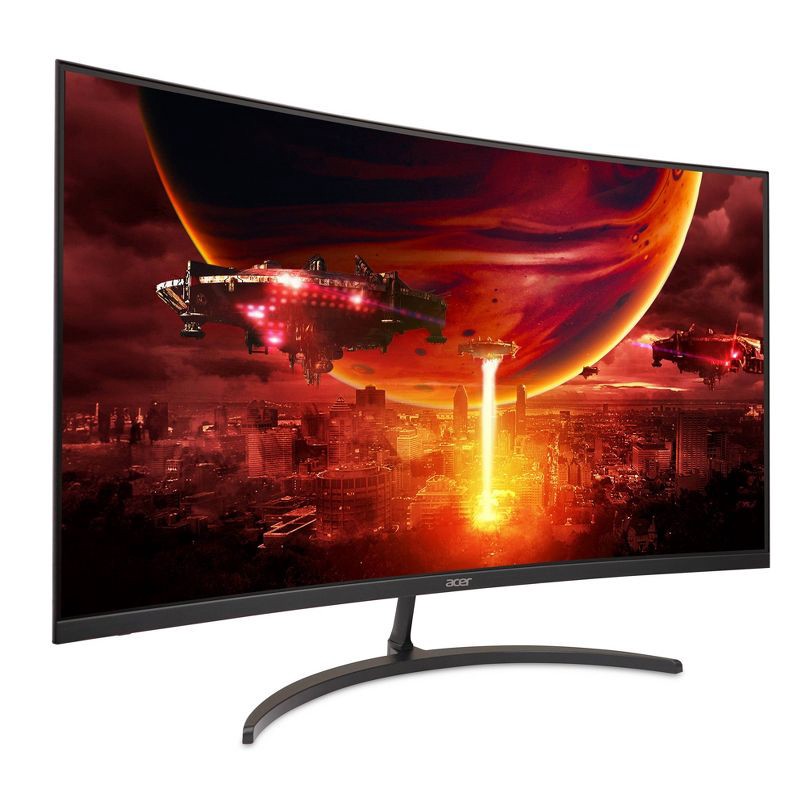 slide 2 of 9, Acer Nitro 31.5" Curved 1080p 180Hz FreeSync Premium Gaming Monitor: VA Panel, 1ms Response, 1 ct