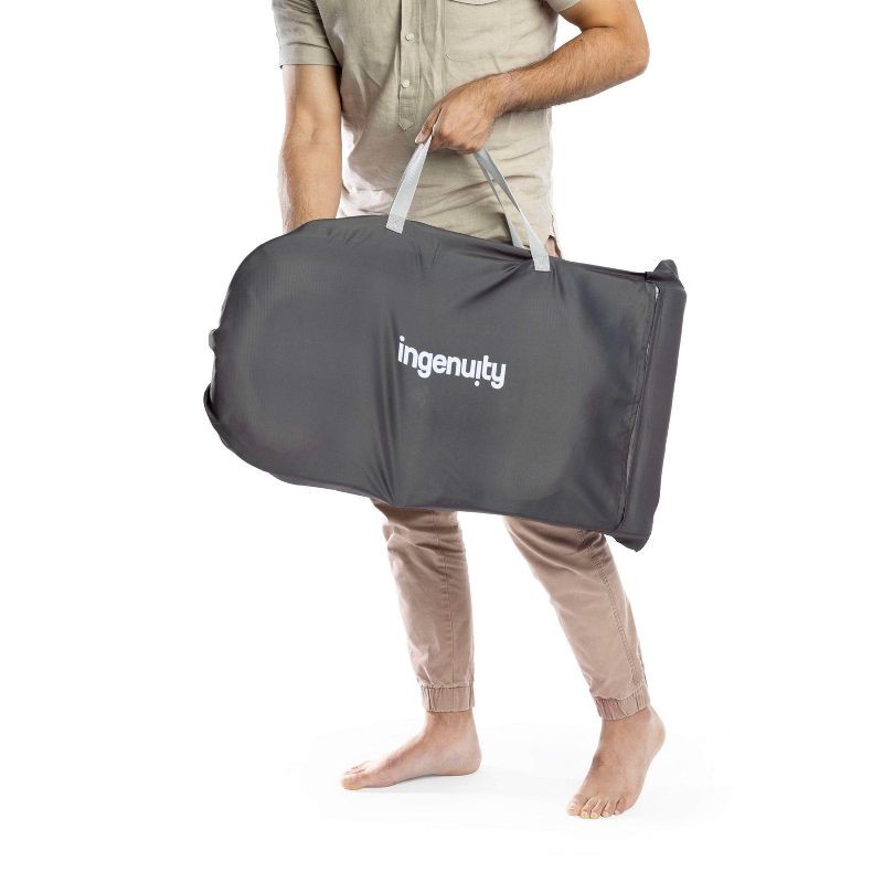 slide 12 of 14, Ingenuity 2-in-1 Happy Belly Rock To Bounce Massage Baby Seat - Chambray, 1 ct